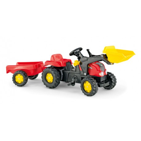 Rolly Toys Traktor Kid Czerwony z Przyczepą Łyżką