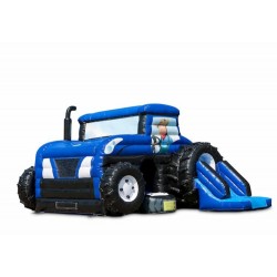 Niebieski Traktor Multifun dmuchaniec zamek ciągni
